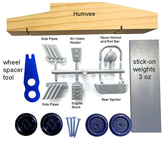 Humvee complete pinewood derby grand prix car kit picture
